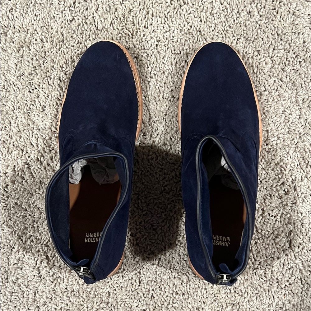 Johnston & Murphy Navy Suede Bootie